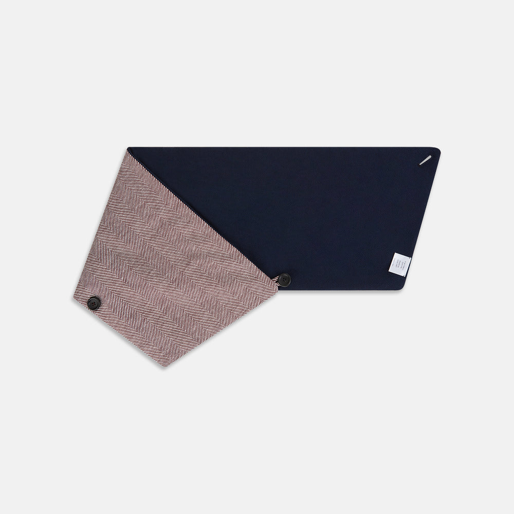 Burgundy Herringbone Silk and Linen Neck Warmer