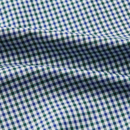 Green and Blue Cotton Multi Check Weekend Fit Finch Shirt Image 3