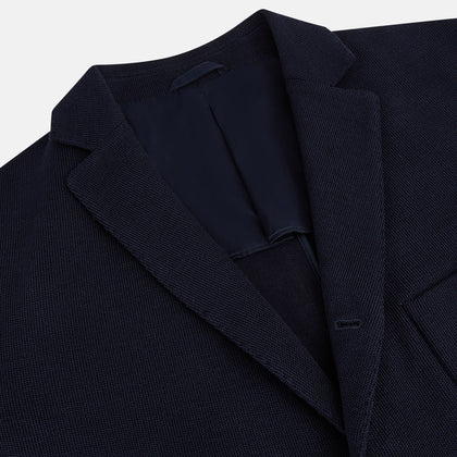 Navy Knitted Oxford Blazer