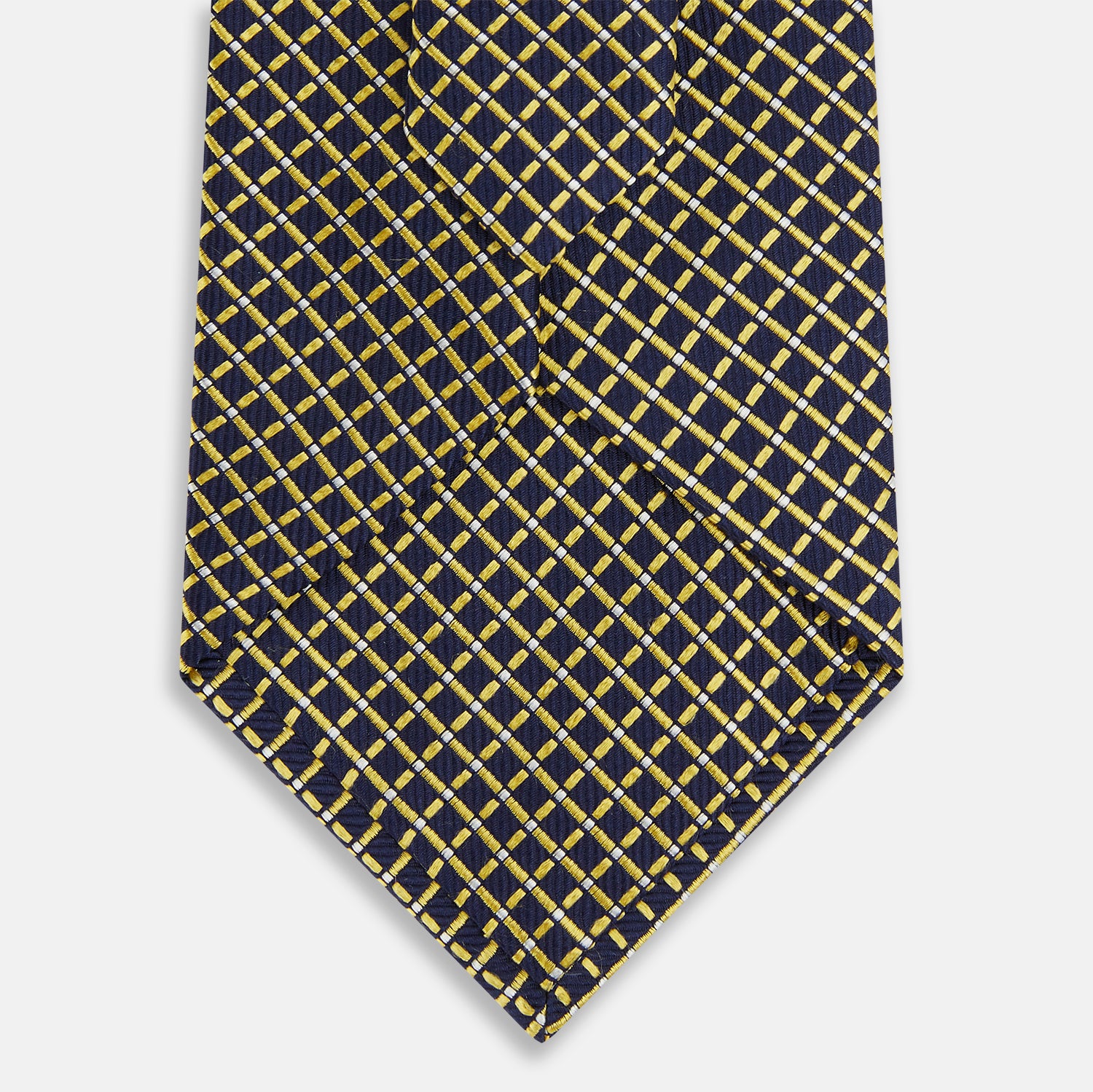 View 3 of product Yellow and Navy Diamond Silk Tie