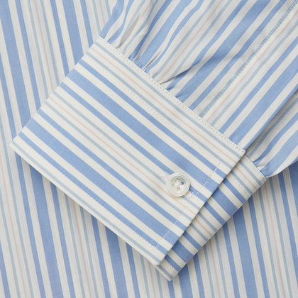 Blue Multi Stripe Wool Blend Weekend Fit Hayne Shirt Image 3