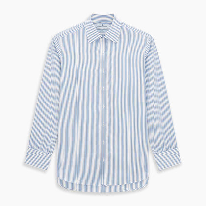 Blue and Navy Double Stripe Mayfair Shirt Image 6
