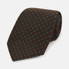 Green and Brown Micro Dot Silk Tie
