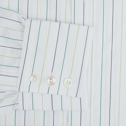 Green Wide Pinstripe Mayfair Shirt Image 3