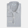 View 5 of product SAPPHIRE BLUE MULTI TRACK STRIPE WINDSOR SHIRT