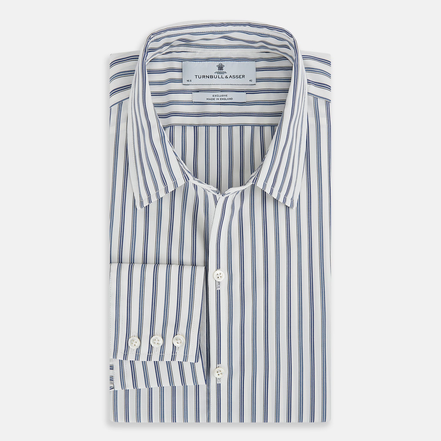 View 5 of product SAPPHIRE BLUE MULTI TRACK STRIPE WINDSOR SHIRT