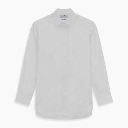 White Superfine Oxford Cotton Shirt with T&A Collar and 3-Button Cuffs Image 5
