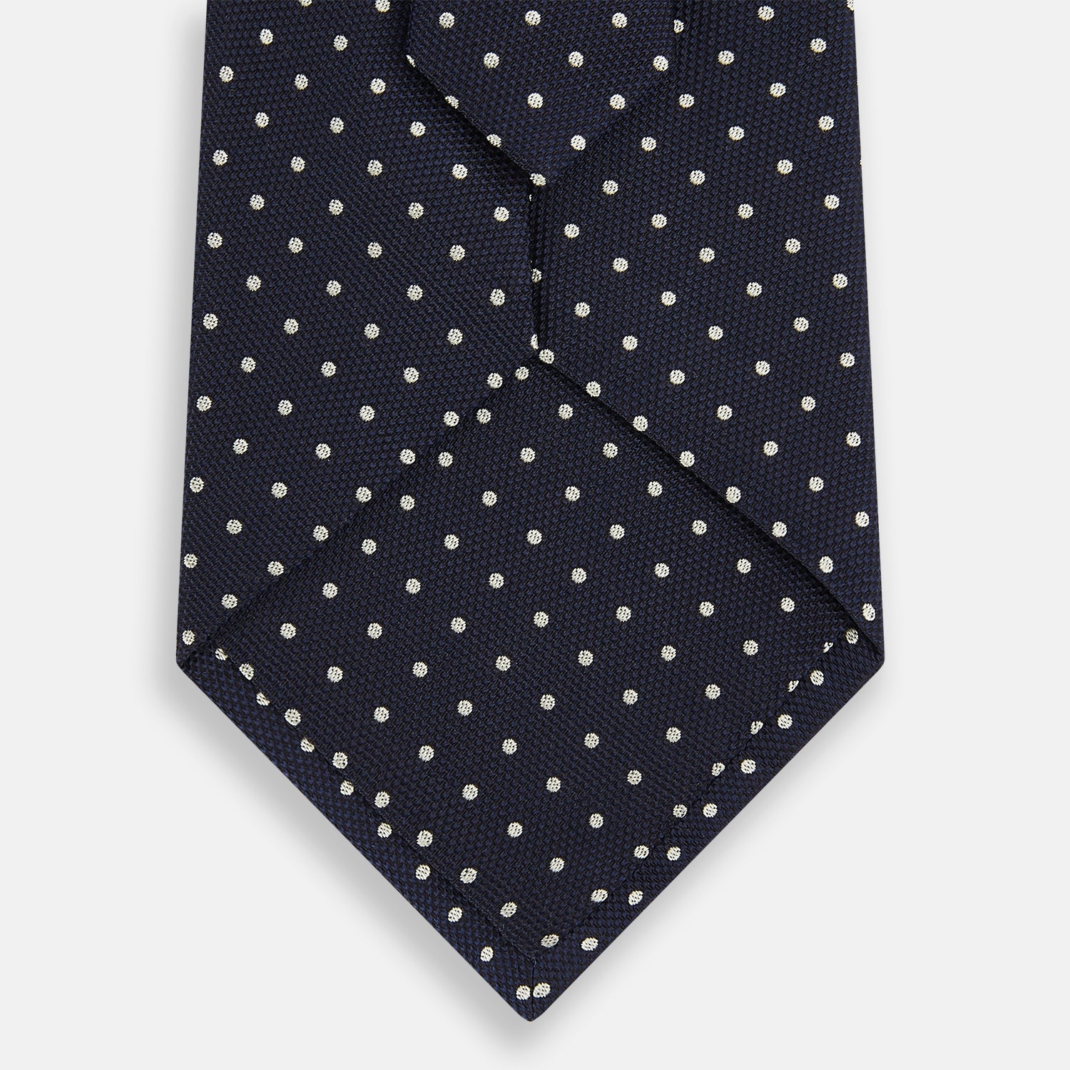 View 3 of product Silver and Navy Micro Dot Silk Tie