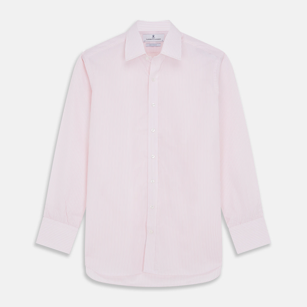 White and Pink Wide Stripe Mayfair Shirt