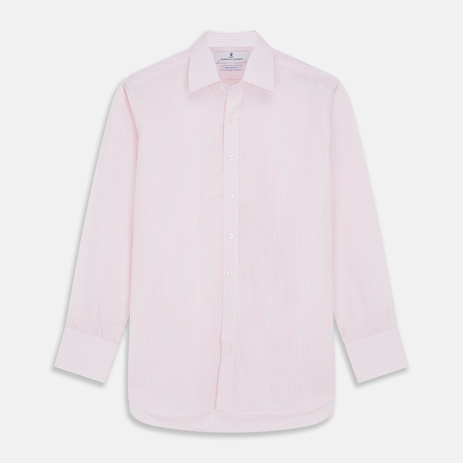 View 1 of product White and Pink Wide Stripe Mayfair Shirt