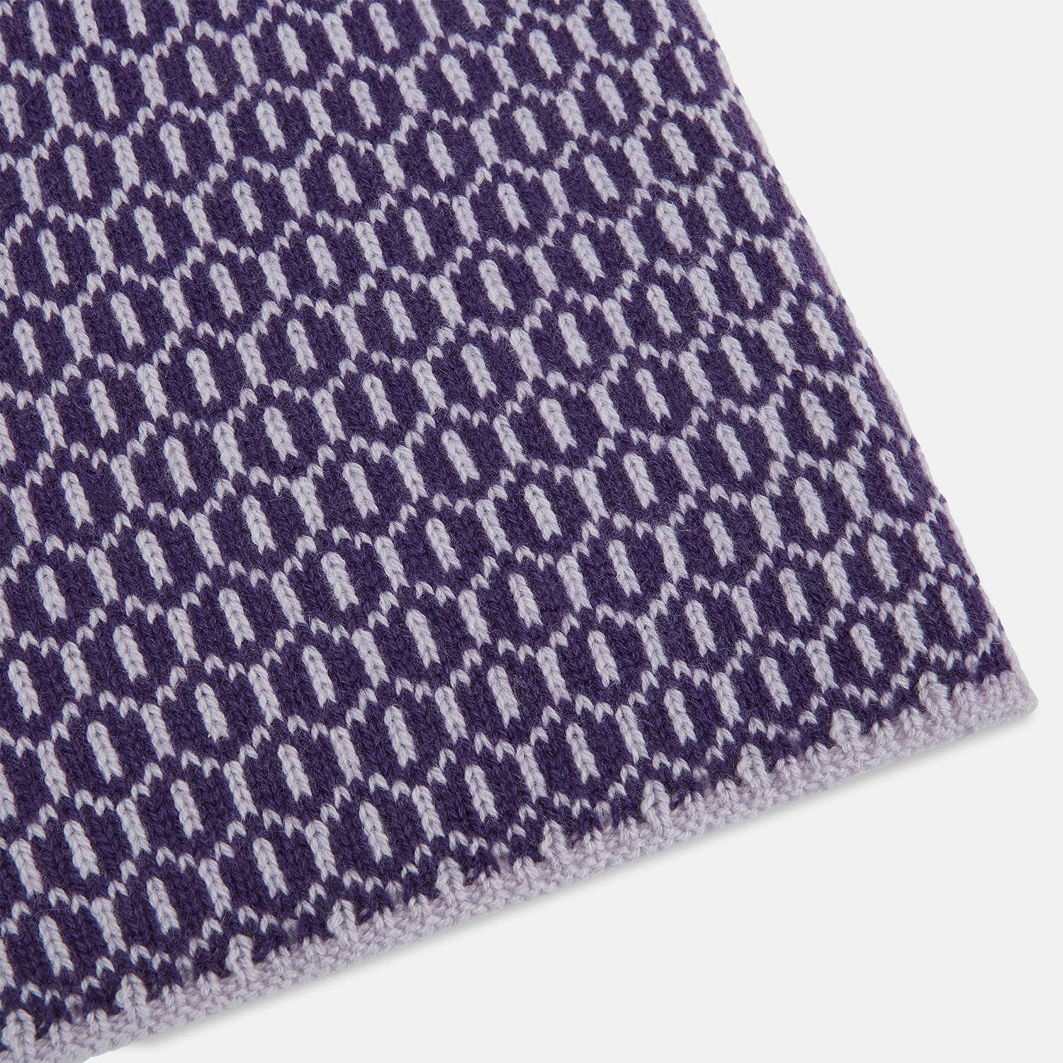 View 2 of product Purple and Lilac Hexagon Cashmere Knitted Scarf