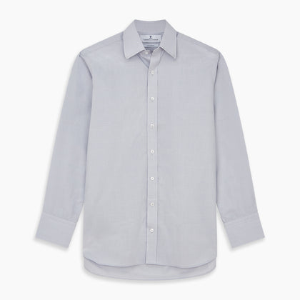 Faded Blue Block Check Cotton Regular Fit Mayfair Shirt Image 5