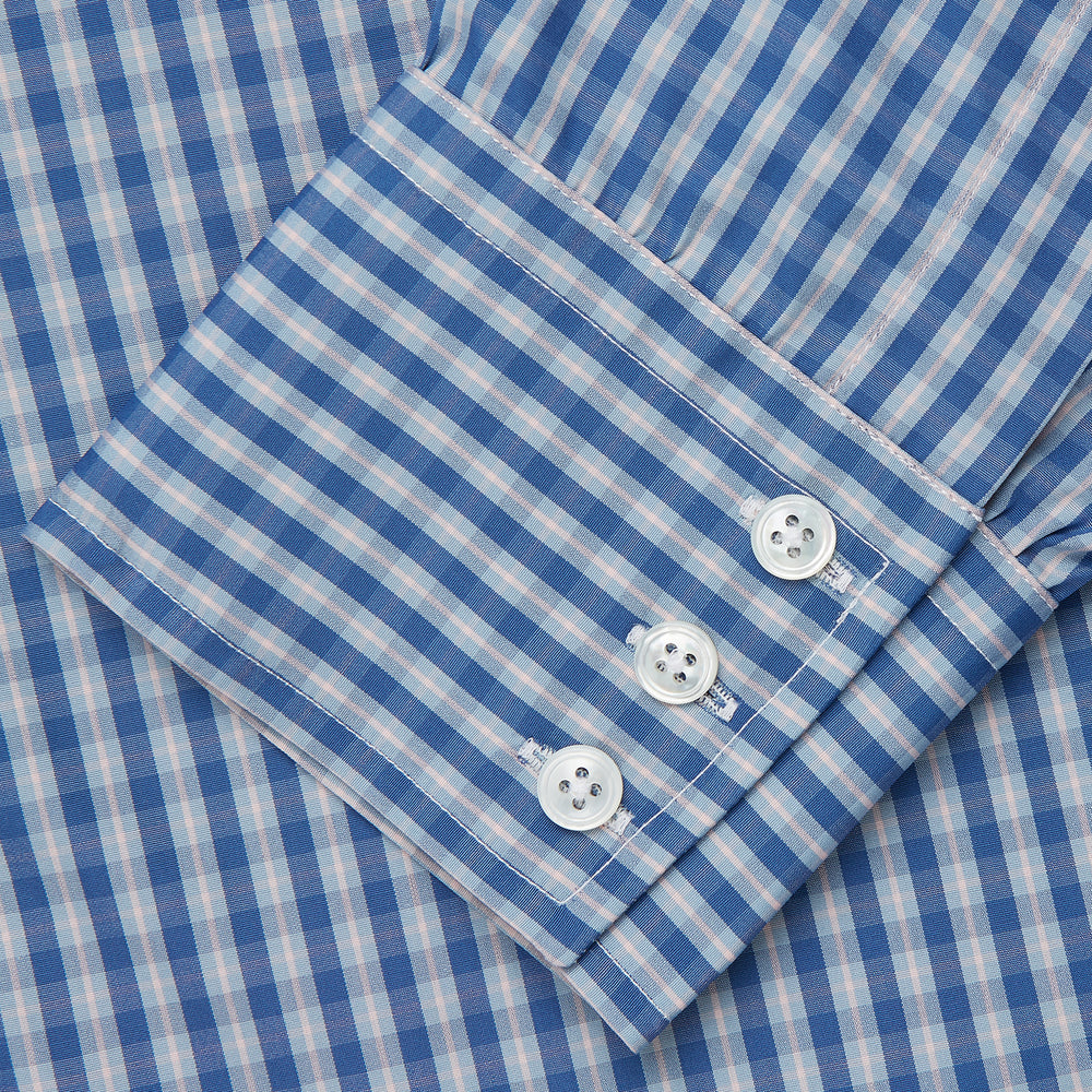 Navy Multi Check Cotton Regular Fit Mayfair Shirt