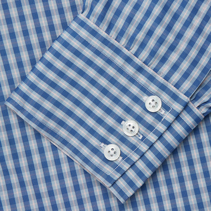 Navy Multi Check Cotton Regular Fit Mayfair Shirt Image 2