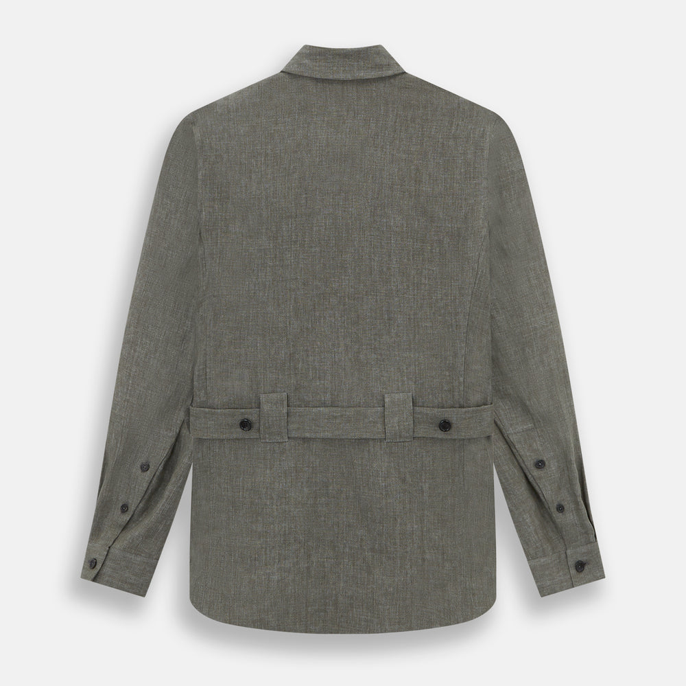 Olive Linen Holland Shacket