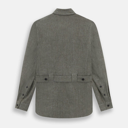 Olive Linen Holland Shacket Image 2