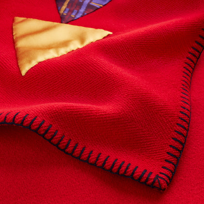 Red Applique Hand Stitched Lambswool Blanket Image 3
