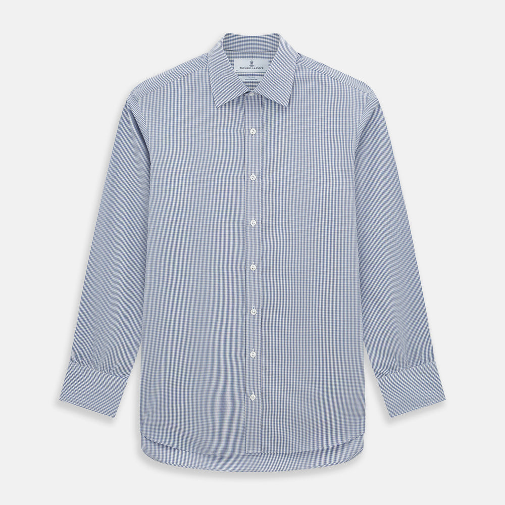 Pale Blue Micro Graph Check Mayfair Shirt