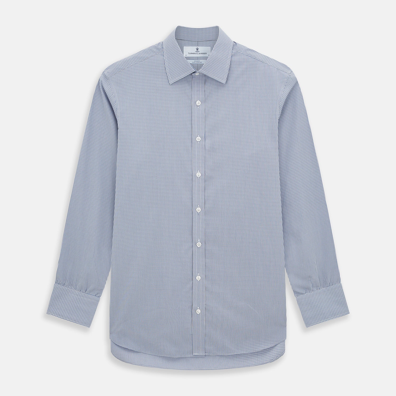View 1 of product Pale Blue Micro Graph Check Mayfair Shirt