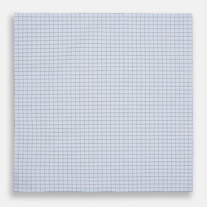 Hand Rolled Blue Multi Graph Check Handkerchief Image 2