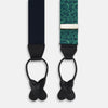 View 2 of product Kelly Green Paisley Adjustable Silk and Navy Leather Braces