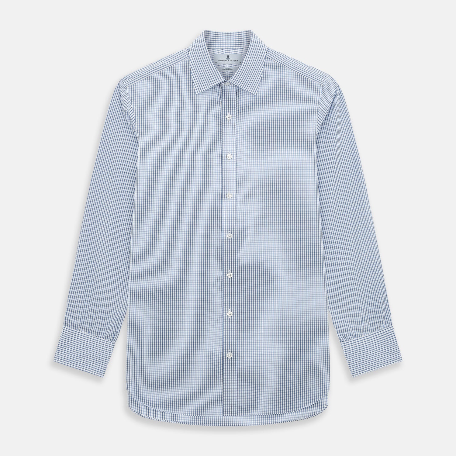 View 1 of product Sky Blue Micro Shadow Check Mayfair Shirt