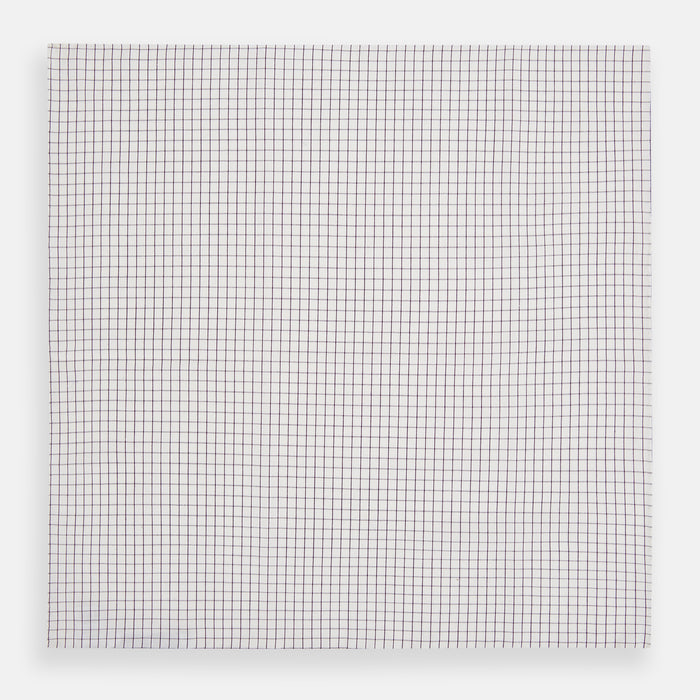 Hand Rolled Purple Graph Check Handkerchief Image 5