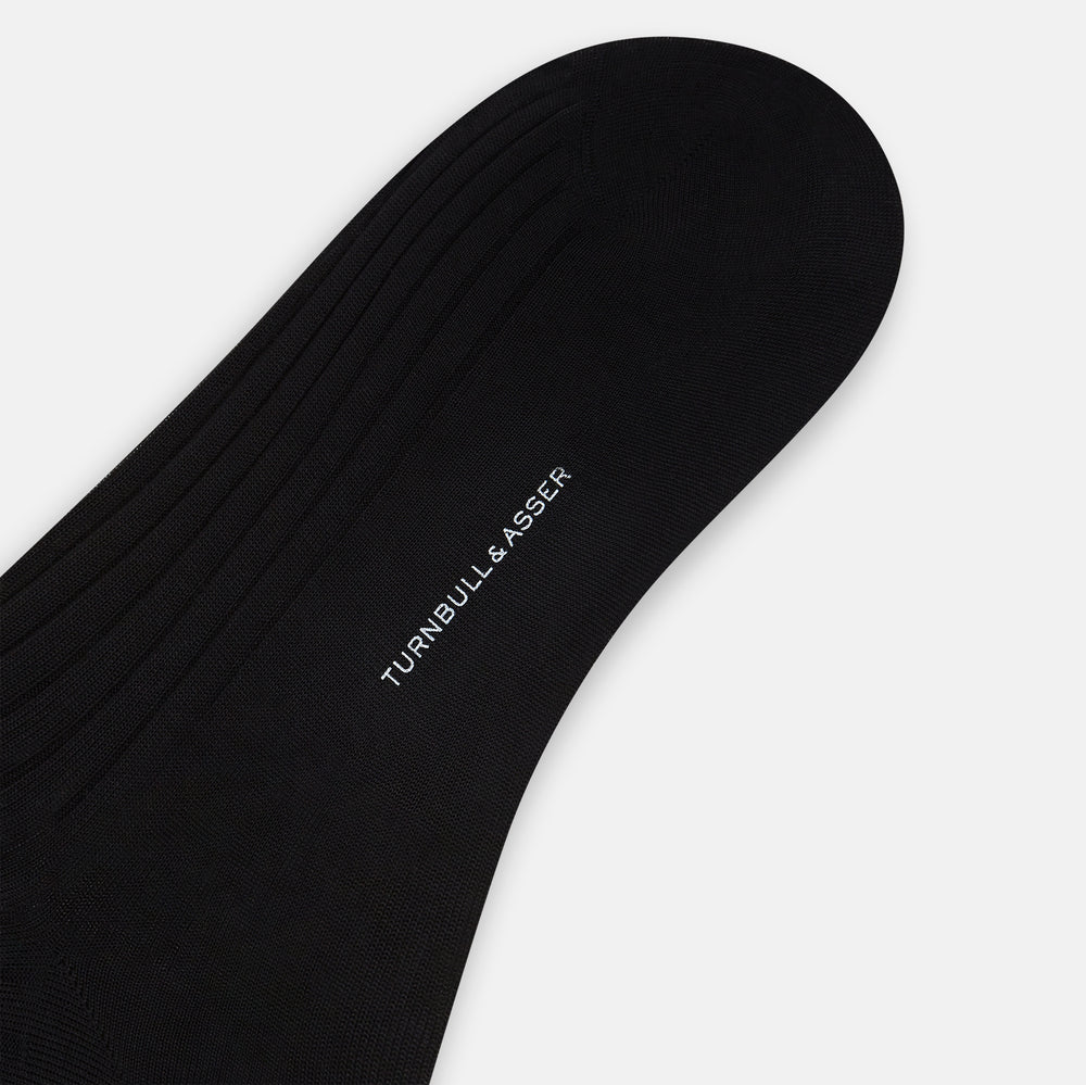 Black Cotton Long Socks