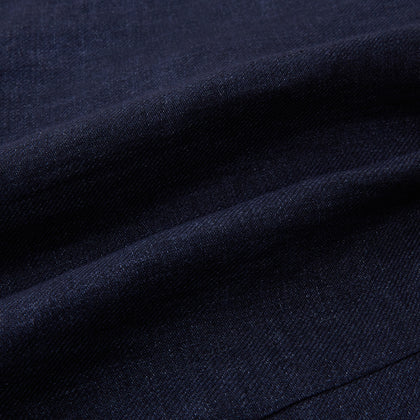 Navy Collared Linen Waistcoat Image 4