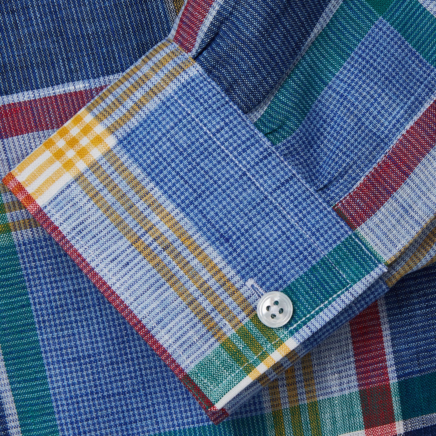 View 2 of product Blue Multi Check Linen Weekend Fit Suffolk Shirt