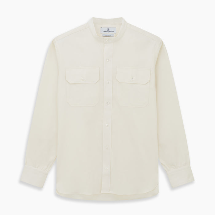 Cream Cotton Weekend Fit Unwin Shirt Image 5