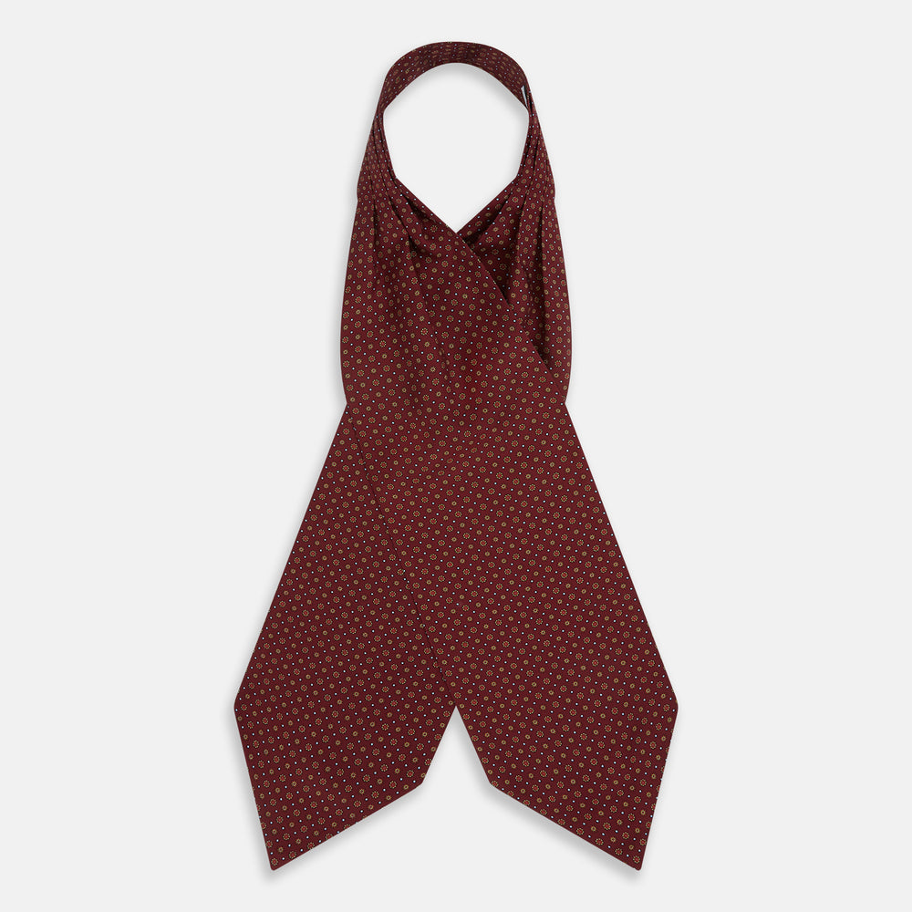 The Great Gatsby Burgundy Printed Silk Cravat