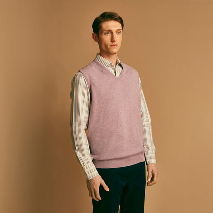 Lilac Heather Ifor Cashmere Slipover Image 2