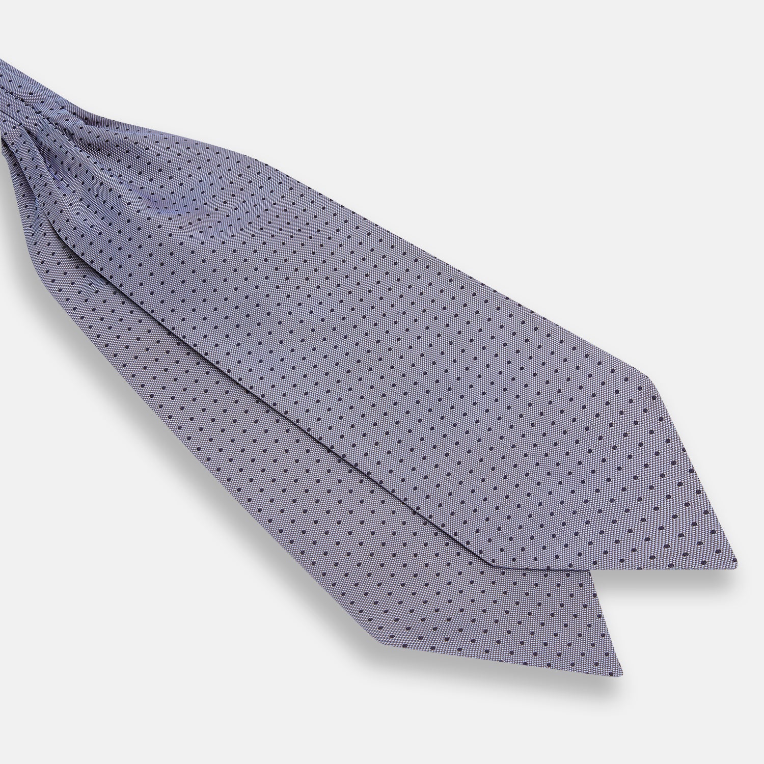 View 3 of product Navy and Light Blue Micro Dot Silk Cravat
