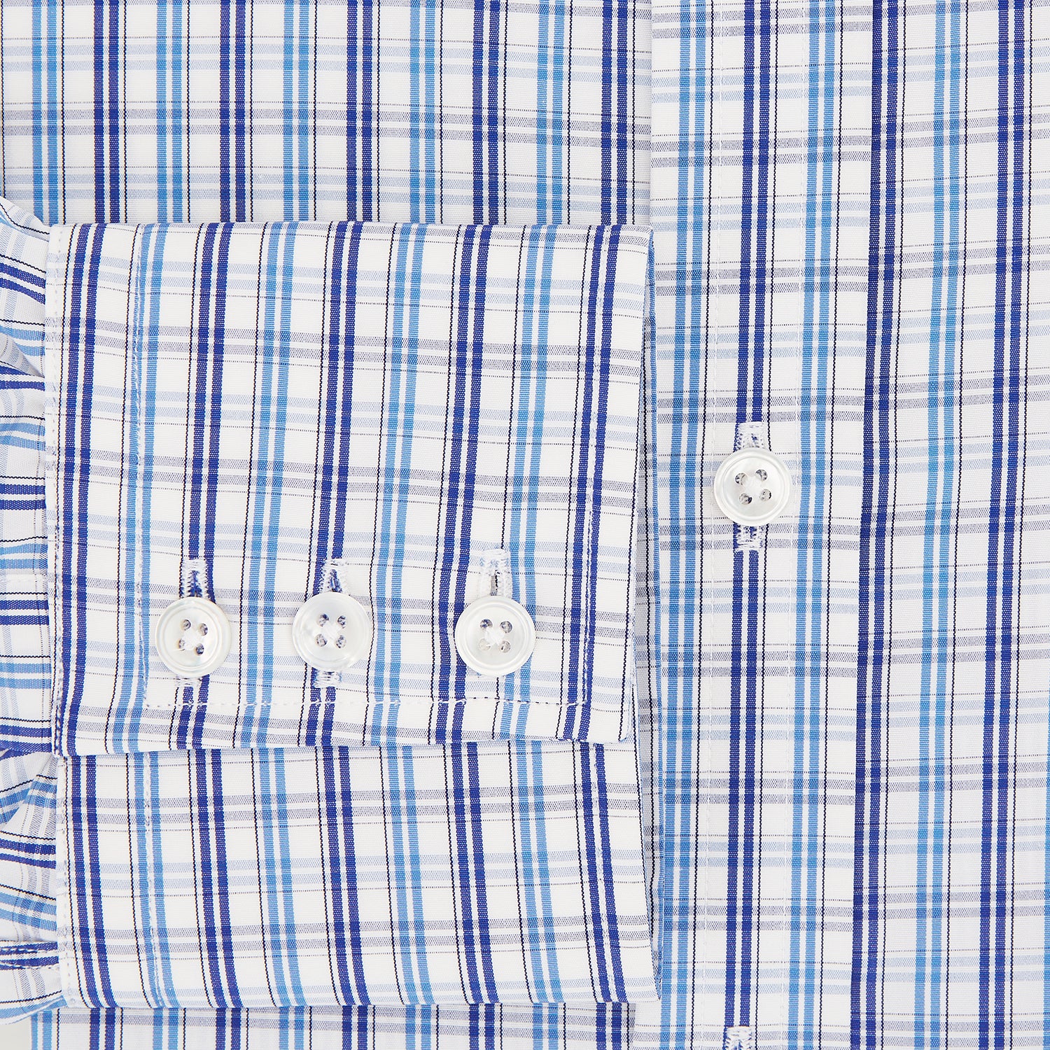 View 4 of product Blue and Navy Multi Check Mayfair Shirt