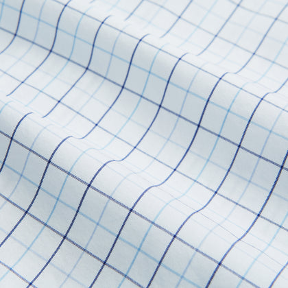 Blue Overlay Grid Check Mayfair Shirt Image 5