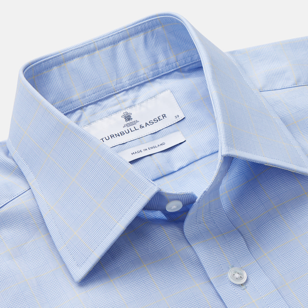 Yellow and Blue Prince of Wales Check Mayfair Shirt