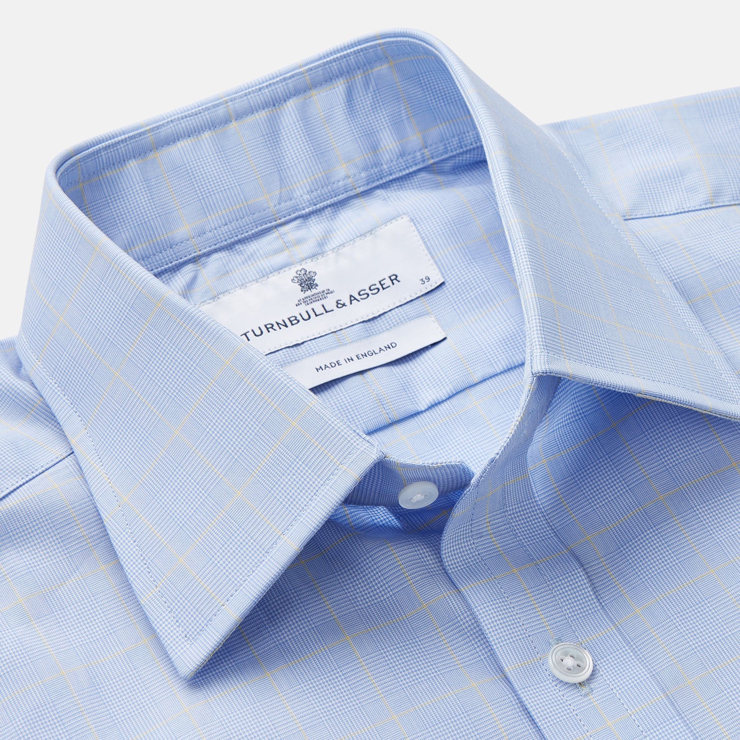 View 4 of product Yellow and Blue Prince of Wales Check Mayfair Shirt