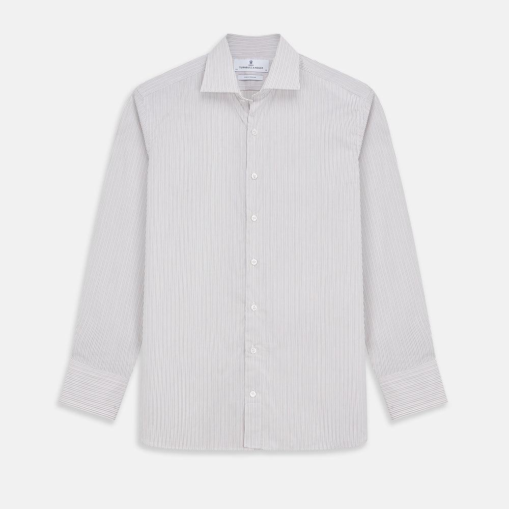 Sandstone Multi Stripe Cotton Tailored Fit Shelton Shirt