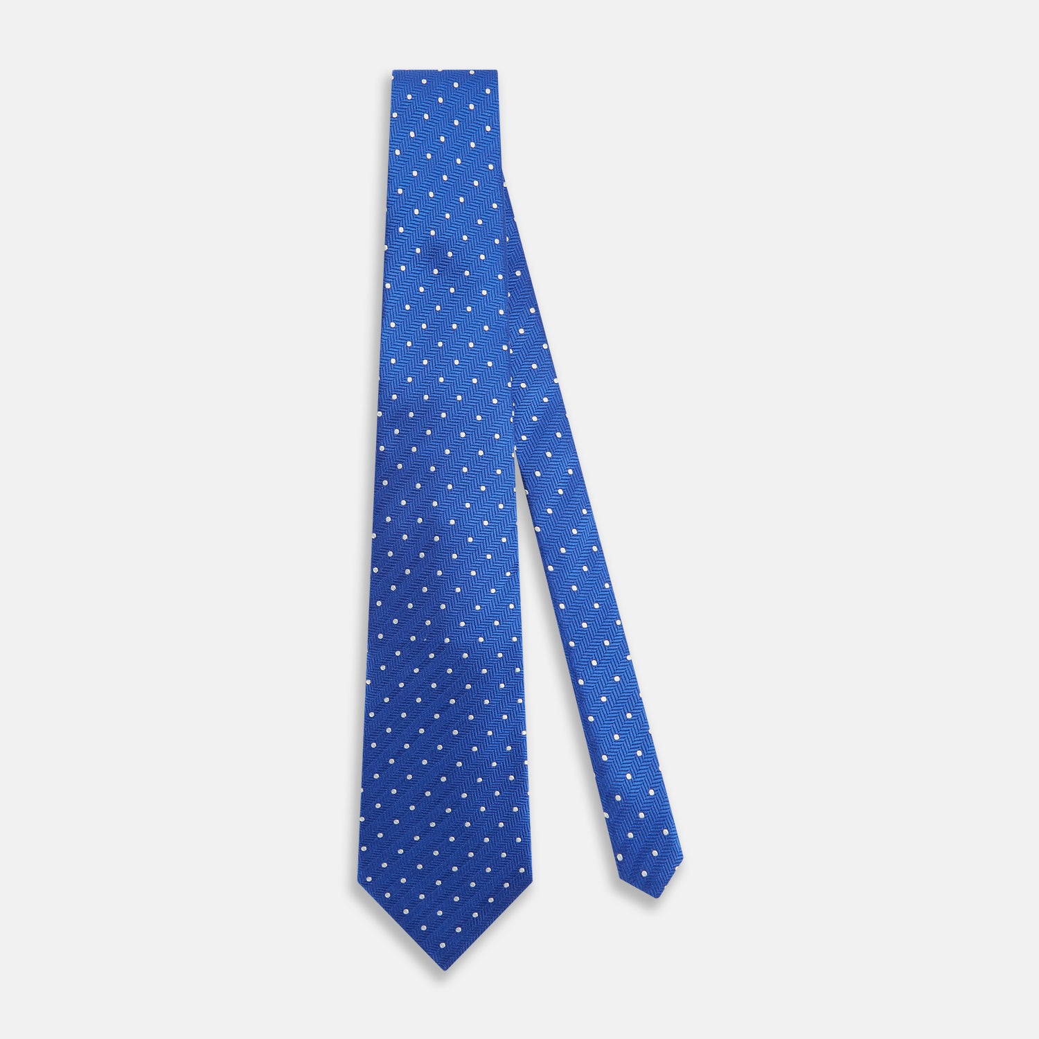 View 2 of product Blue and White Micro Dot Silk Tie