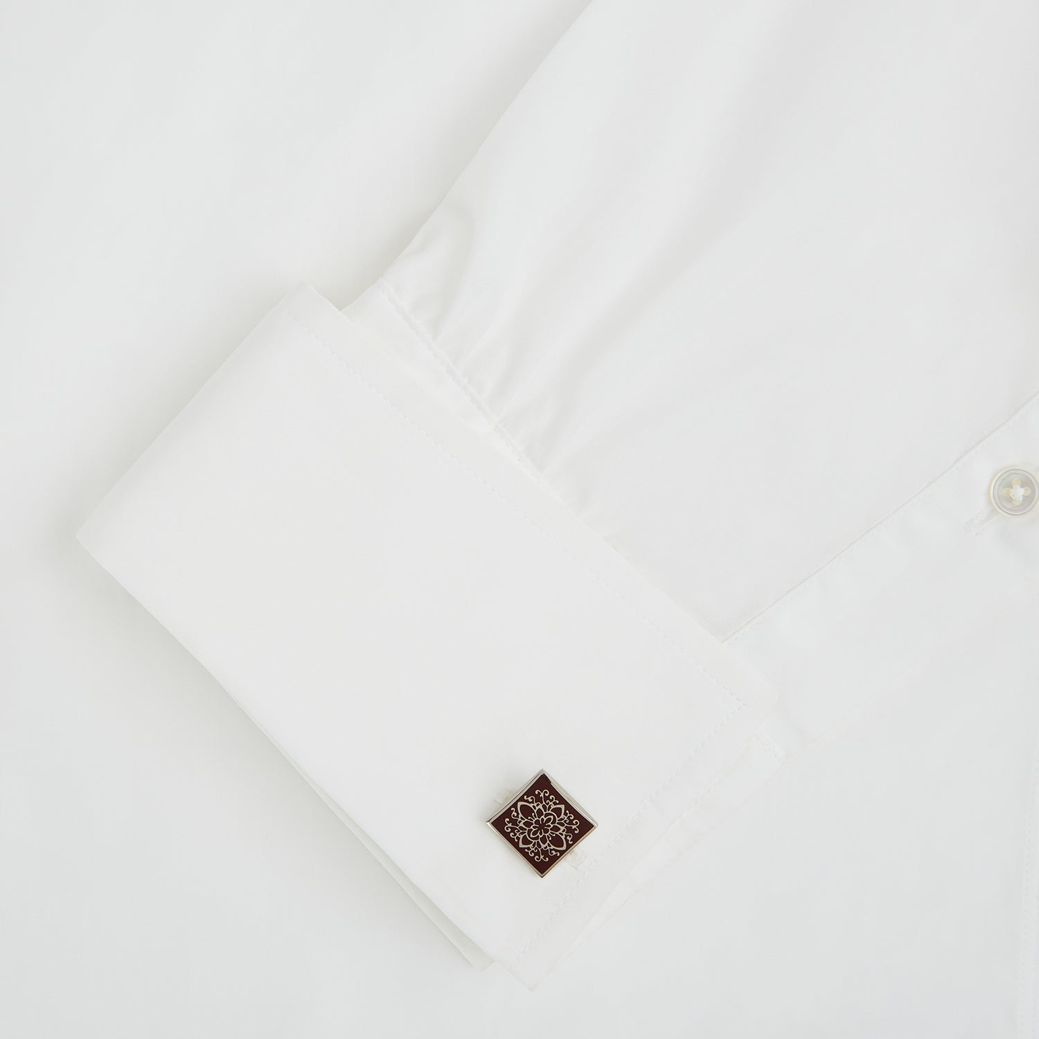 View 3 of product Burgundy Floral Square Cufflinks