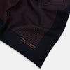 View 2 of product Navy and Orange Stripe Silk Pocket Square