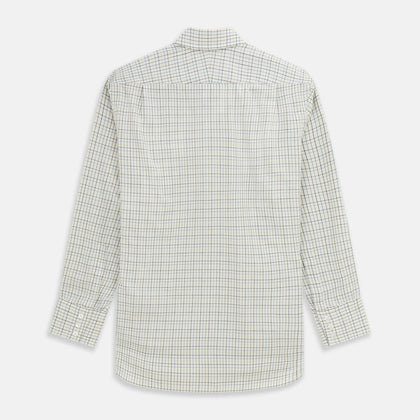 Green Tattersall Check Cashmerello Regular Fit Mayfair Shirt Image 4