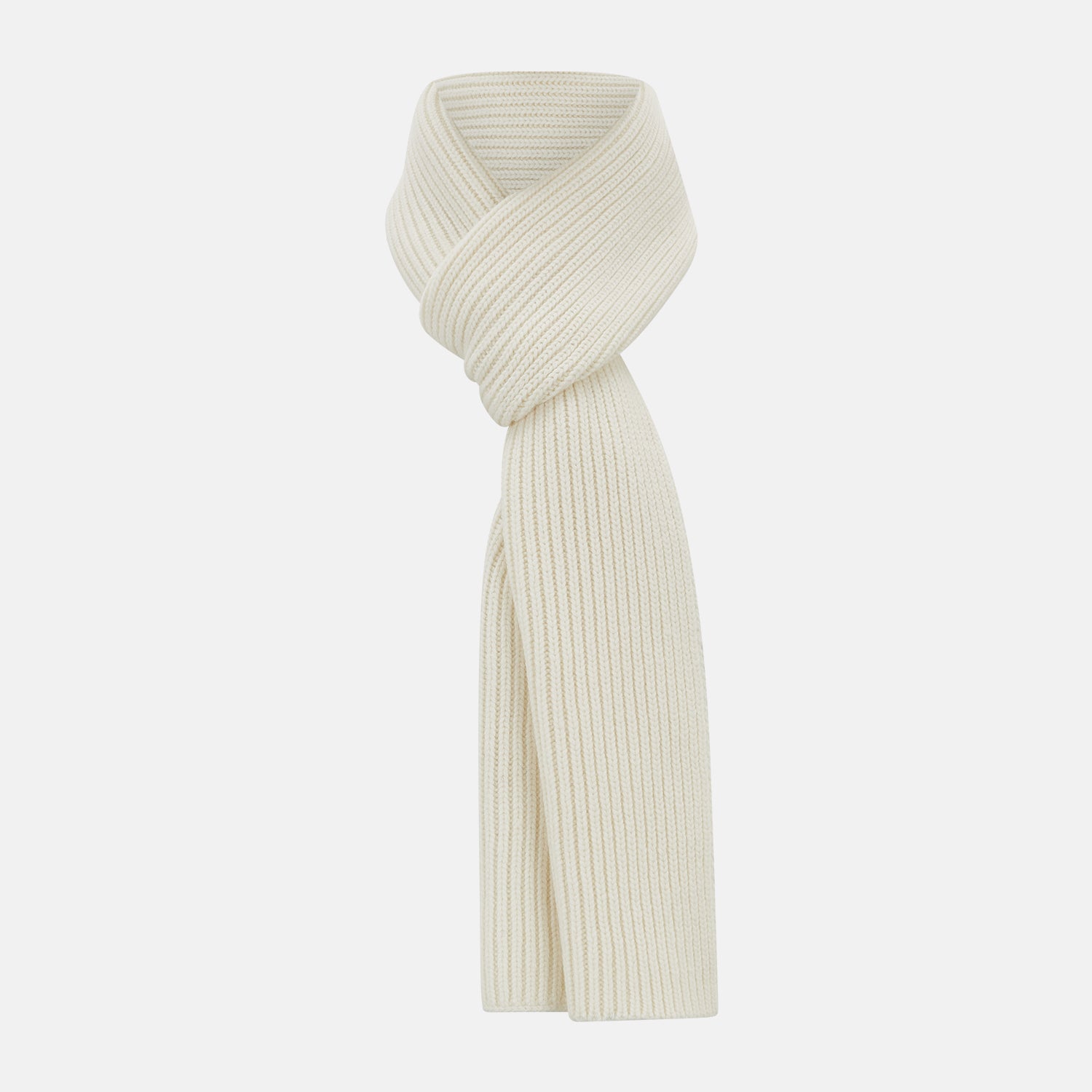 View 1 of product Ivory Rib-Knit Cashmere Scarf