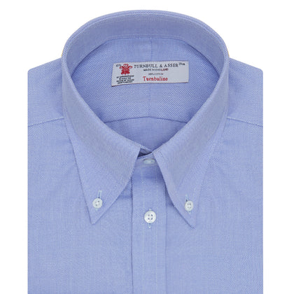 Blue Royal Oxford Cotton Shirt with Button-Down Collar and 3-Button Cuffs Image 5