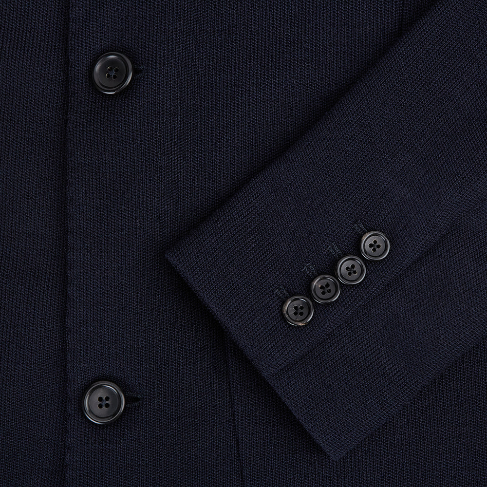 Navy Knitted Oxford Blazer