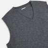 View 2 of product Slate Grey Melange V-neck Cashmere Vest