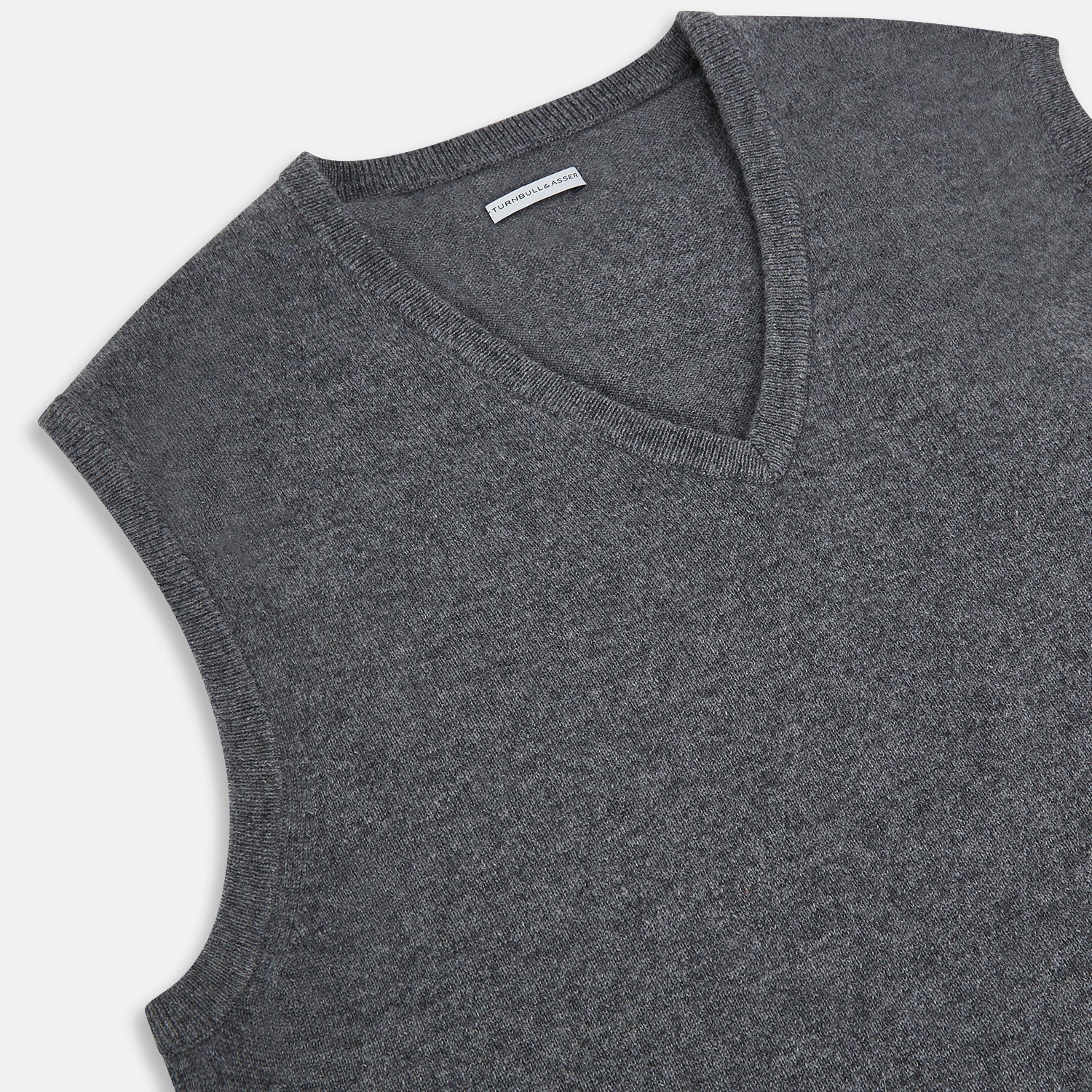 View 2 of product Slate Grey Melange V-neck Cashmere Vest