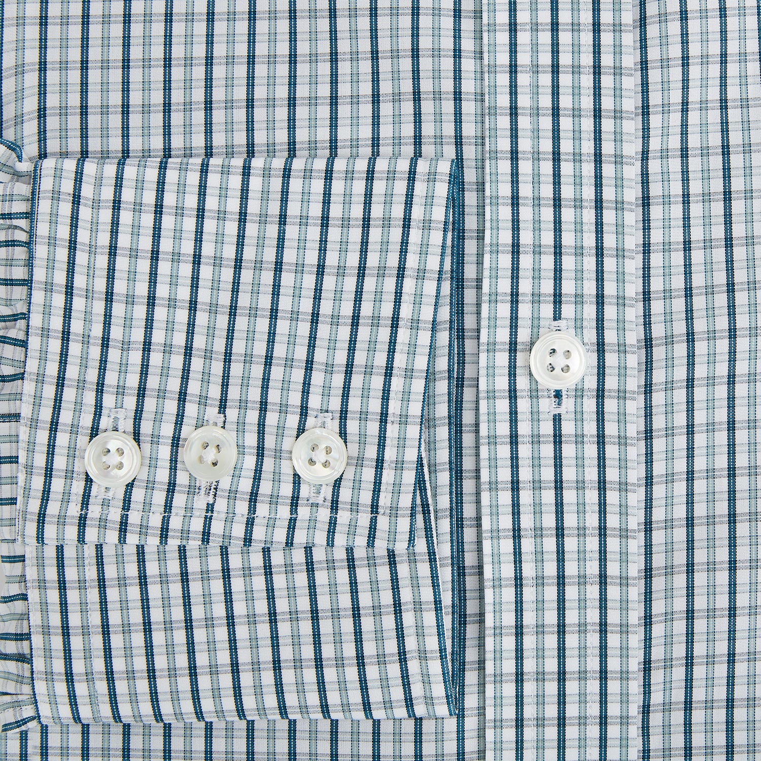 View 4 of product Light Petrol Micro Tattersall Check Mayfair Shirt