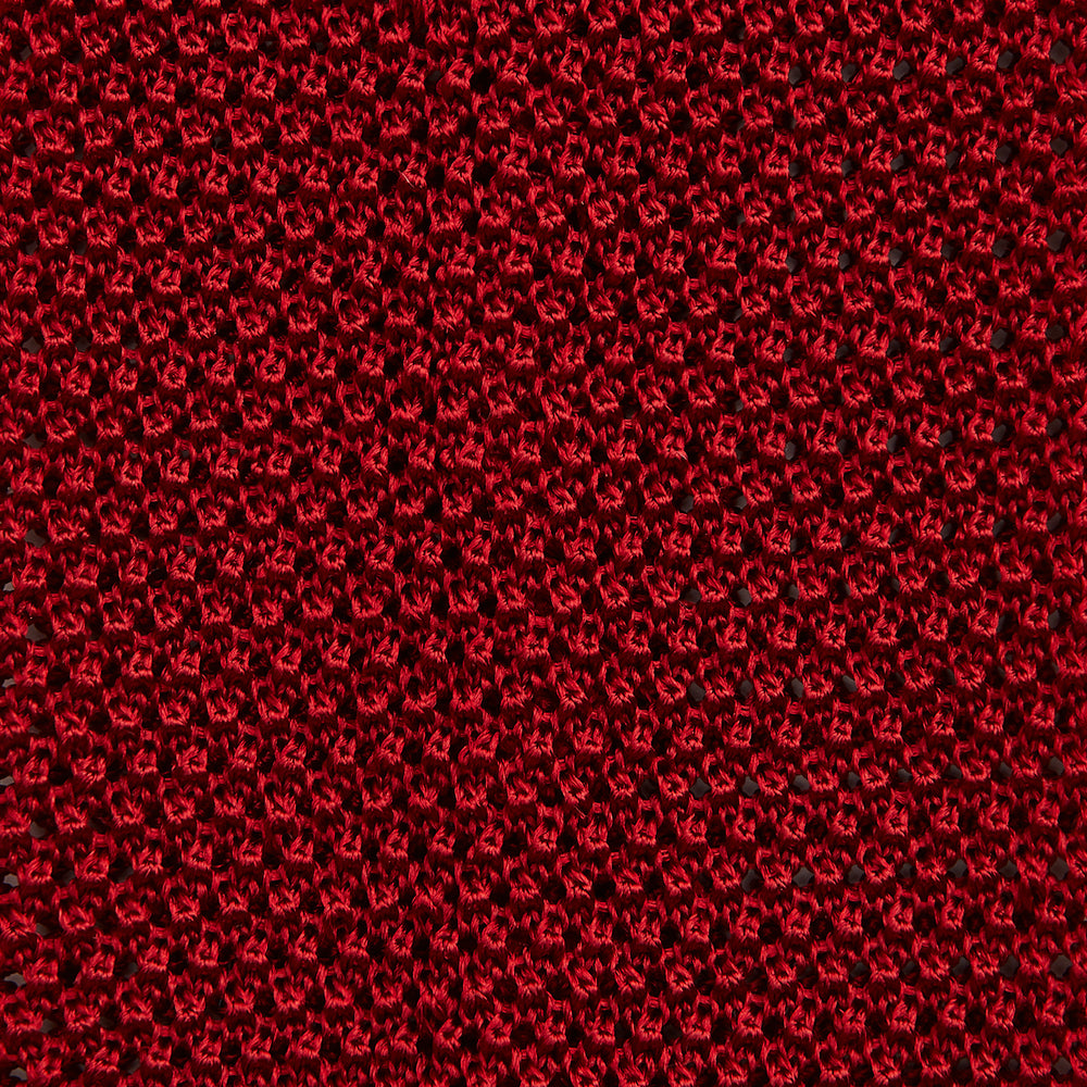 KNITTED RED SILK PLAIN TIE